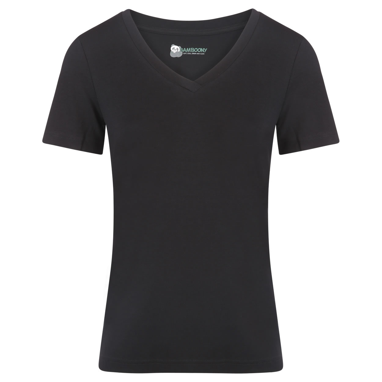 Luxe Bamboe V-hals Tshirt - zwart